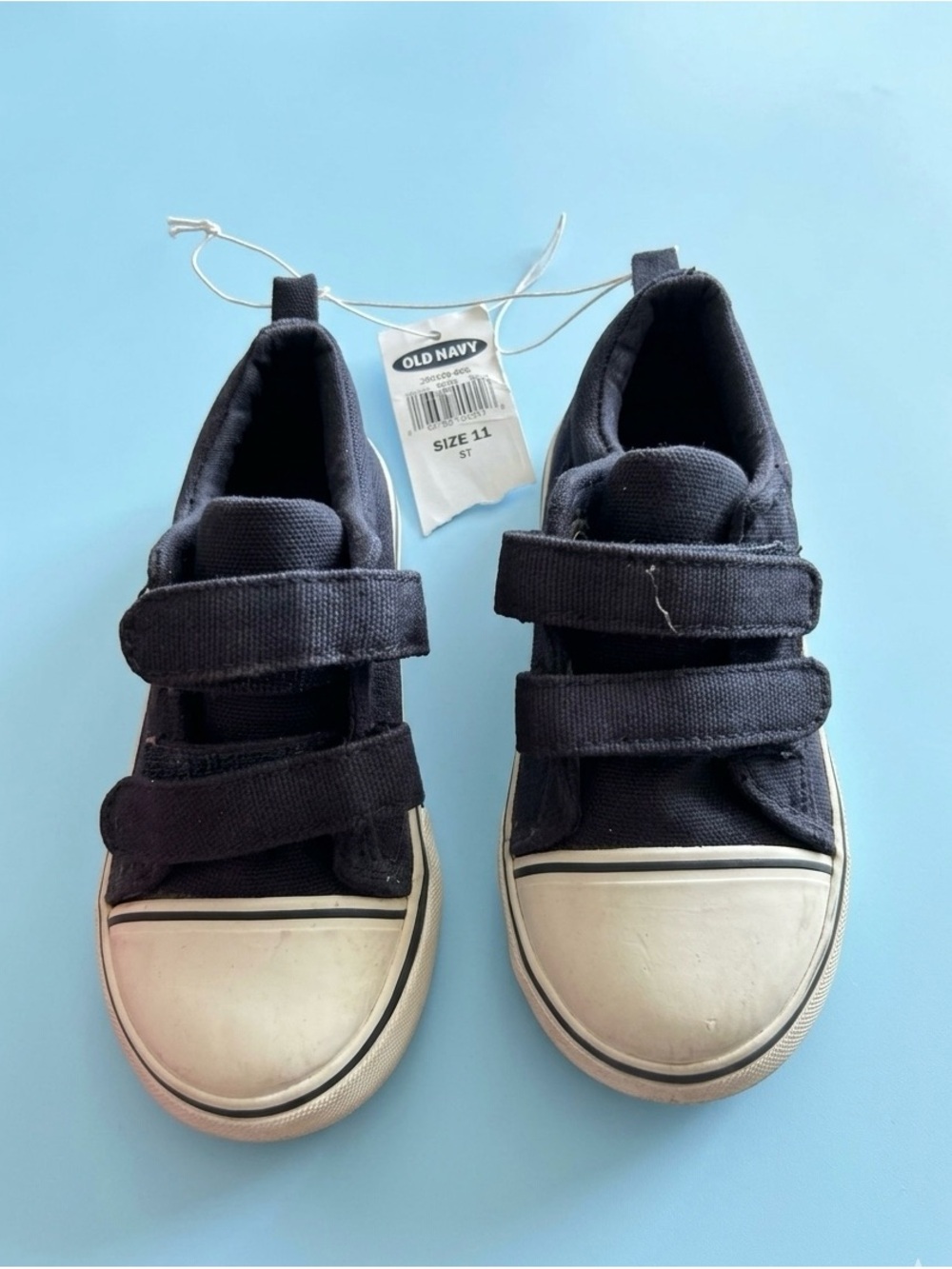 Old Navy Black Canvas Kids Velcro Sneakers